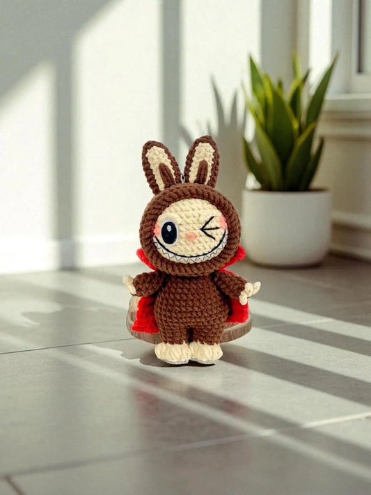 Labubu Crochet Pattern PDF Keychain, Amigurumi Mini Bunny Plush Charm, Cute Stuffed Character Keyring Pattern, Digital File