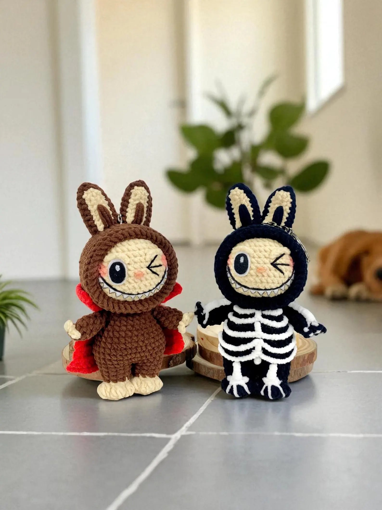 Labubu Crochet Pattern PDF Keychain, Amigurumi Mini Bunny Plush Charm, Cute Stuffed Character Keyring Pattern, Digital File