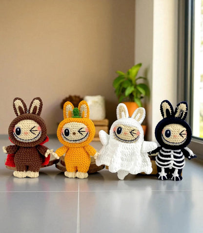 Labubu Crochet Pattern PDF Keychain, Amigurumi Mini Bunny Plush Charm, Cute Stuffed Character Keyring Pattern, Digital File