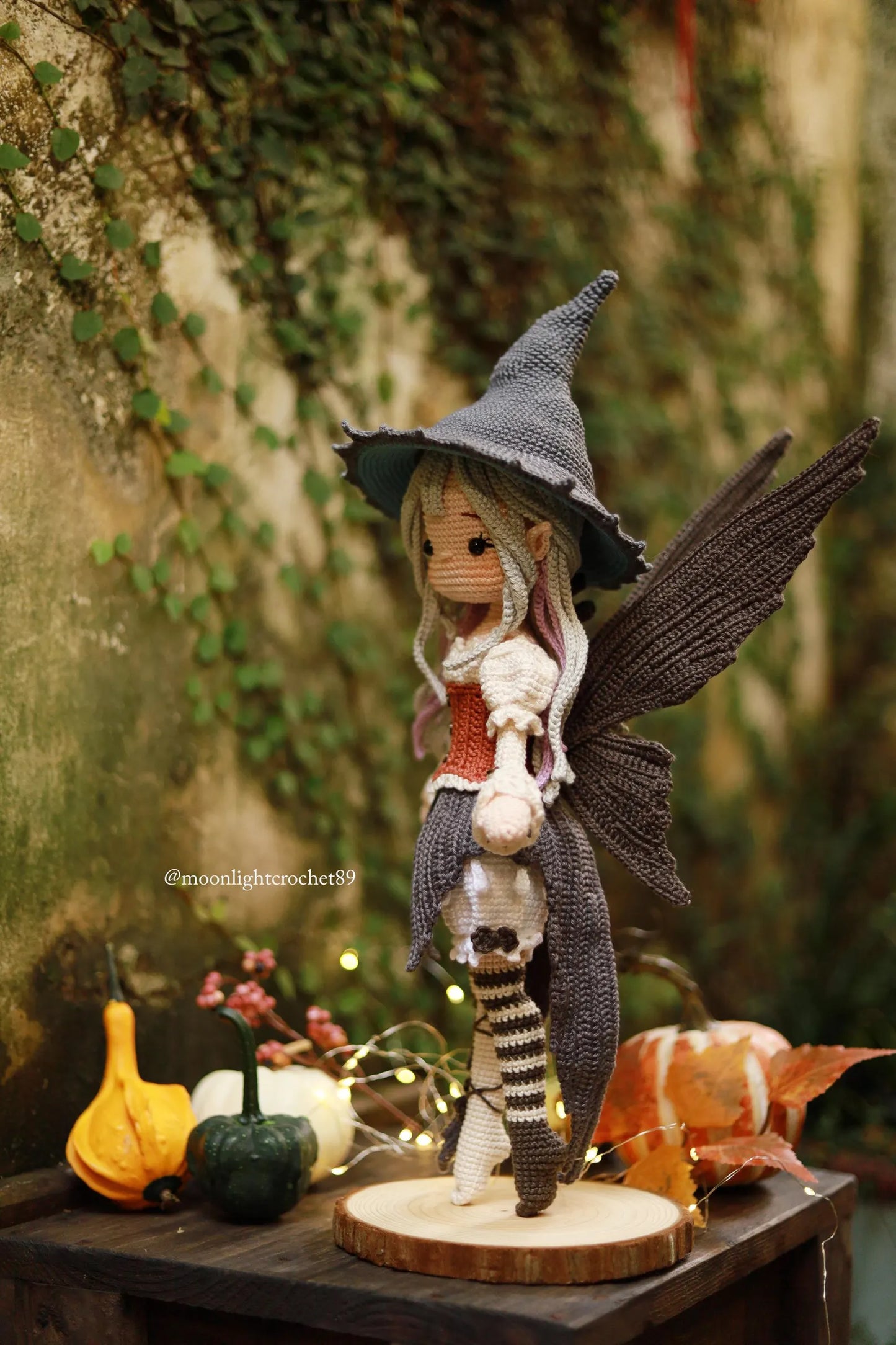 Halloween Witch Fairy Crochet Doll Pattern, Myrella Amigurumi Doll PDF, Crochet Pattern in English, French, German, Spanish, Portuguese