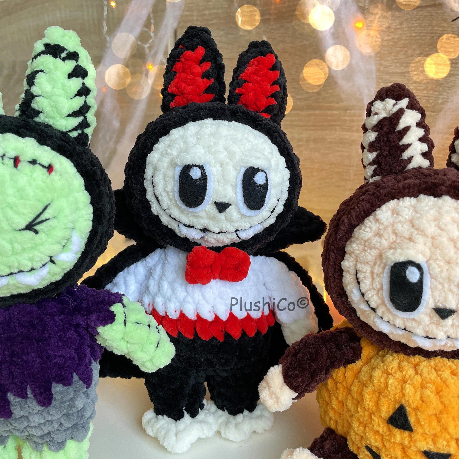 Halloween Crochet Bunny Pattern, Amigurumi Labubu Costume Frankenstein, Dracula, Pumpkin, Zombie, Devil (PDF Tutorial)